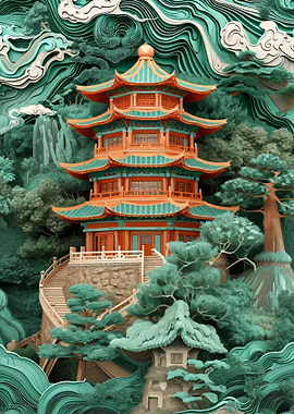 Majestic Chinese pagoda