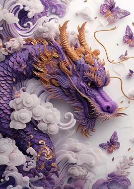 Paper Art majestic dragon