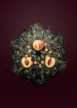 Vintage Nectarine Wreath