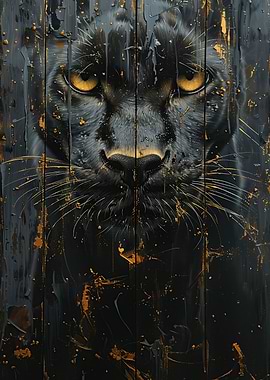 Black Panther Tan Wall Art