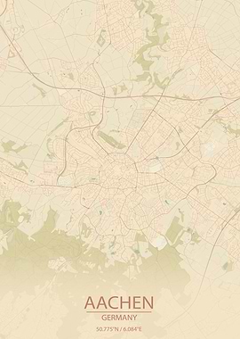 Aachen Germany City Map