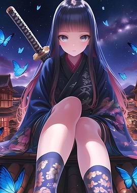 Ninja Girl Butterflies