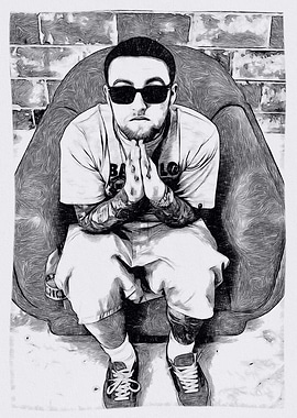 Rapper pencil drawing