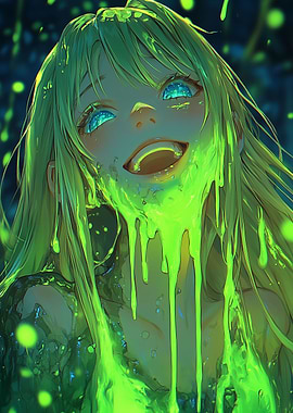 Green Slime girl Ahegao