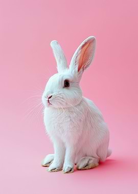 Cute Bunny on Pink