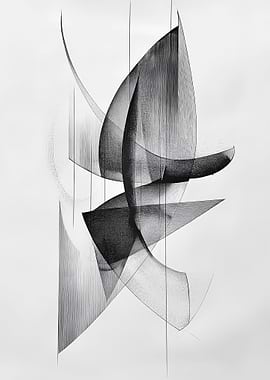 Black White Abstract Art