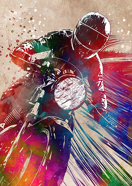 Motor racing sport art