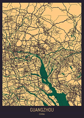 Guangzhou China Street Map