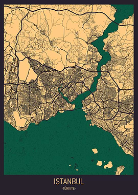 Istanbul Turkey Street Map