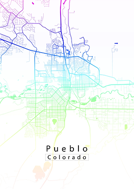 Pueblo Colorado City Map