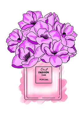 Floral perfume bottle