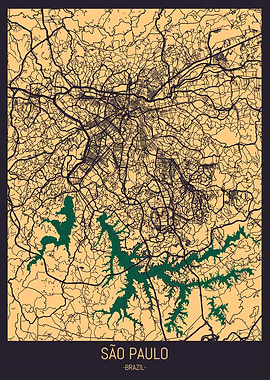 Sao Paulo Brazil City Map