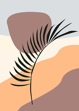 Earth Tone Tropical Leaf