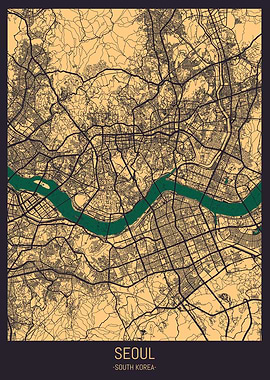 Seoul South Korea City Map