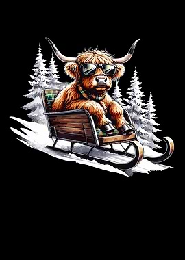 Sledge Highland Cow