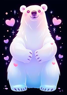Polar Bear With Hearts