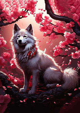 cherry blossom wolf