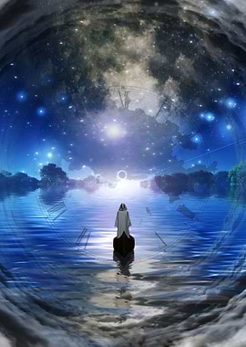 Figure in white robe