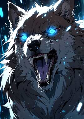 Wolf Piercing Blue Rage