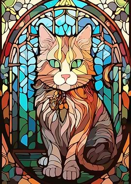Cat in Stained Glass