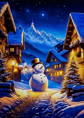 snowman merry christmas