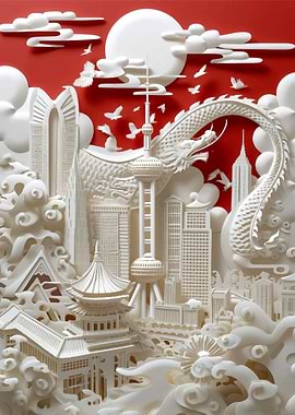 Dragon Cityscape Harmony