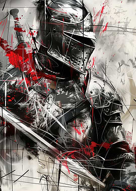 Red Black Medieval Knight