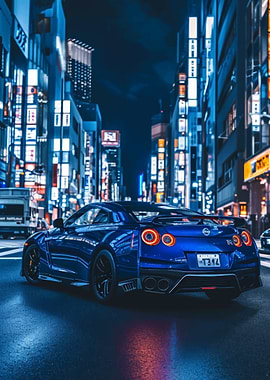 Nissan GTR neon lit