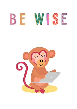 Be Wise Monkey Reading