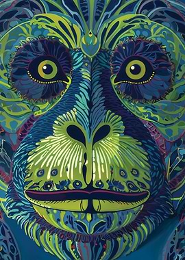 Monkey Face Illustration