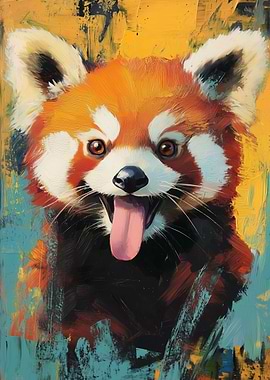 funny red panda smiling