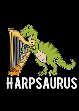 Harp Player Gift Kids Dino