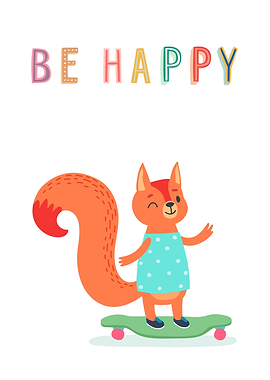 Be Happy Squirrel Have Fun