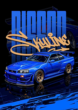 Blue Racing Car