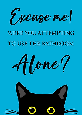 Black Cat Bathroom Funny