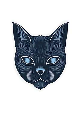 Cat Head Illustration