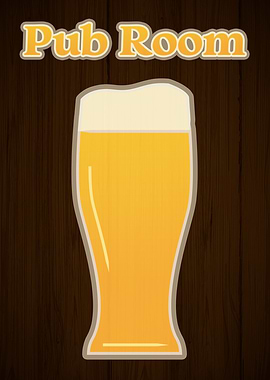 Pub Room Beer Wood Sign