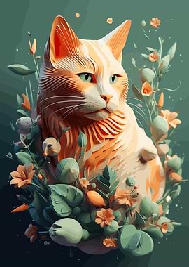 Ginger Cat 3D Illustration