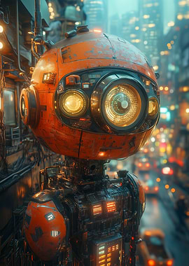 Futuristic Robot in Cyber