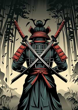 Samurai Warrior back view