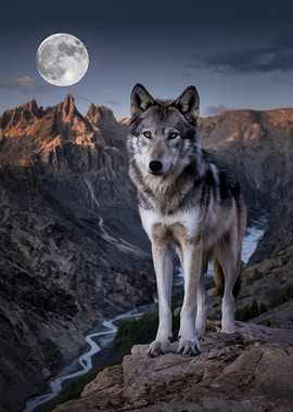 Wolf Moon Mountains Animal