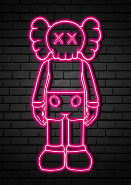 Pink neon kaws