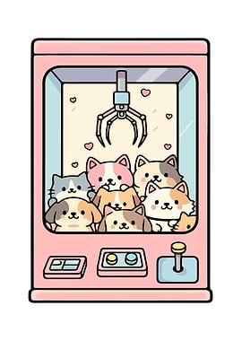 Kawaii Cat Toy Crane Claw