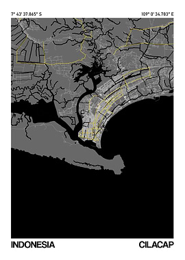Cilacap Map Poster