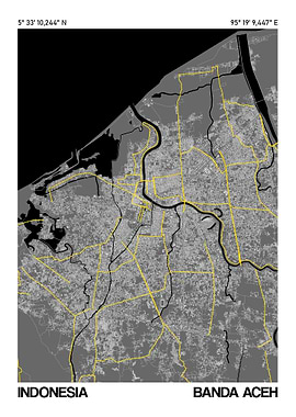 Banda Aceh Map Poster