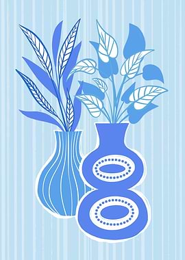 Two Blue Vases