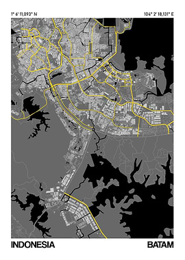 Batam Map Poster