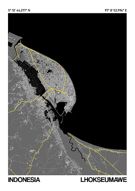 Lhokseumawe Map Poster