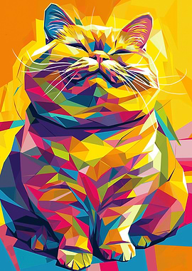 Big Cat Wpap Pop Art