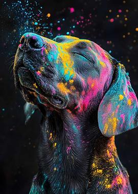 Colorful Powdered Dog